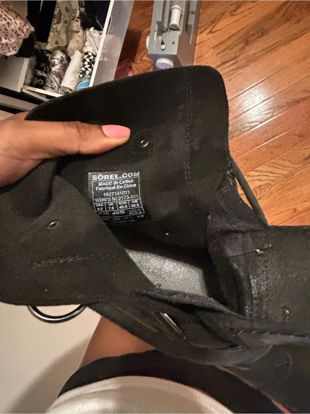Sorel Black Lace-Up Wedge Ankle Boots